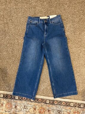 Soft Surroundings Wide-Leg Denim Jeans in Medium Blue